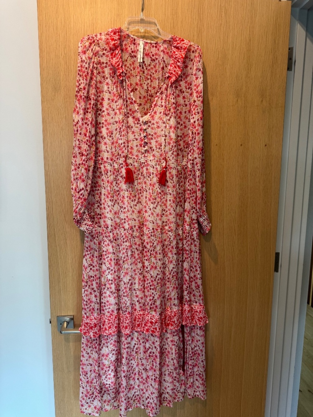 Anthropologie, chiffon dress with under slip, M
